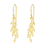 Laser Cut Leaf - 925 Sterling Silver Simple Earrings SD45865