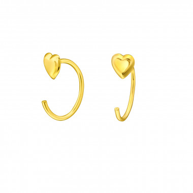 Heart - 925 Sterling Silver Simple Earrings SD46629