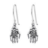 Skeleton Hand - 925 Sterling Silver Simple Earrings SD46862