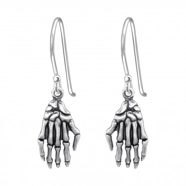 Skeleton Hand - 925 Sterling Silver Simple Earrings SD46862