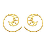Sunburst - 925 Sterling Silver Simple Earrings SD46932