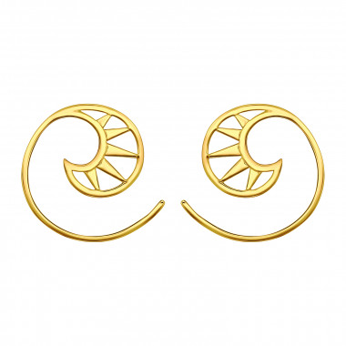 Sunburst - 925 Sterling Silver Simple Earrings SD46932