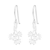 Laser Cut Dandelion - 925 Sterling Silver Simple Earrings SD46945