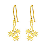 Laser Cut Dandelion - 925 Sterling Silver Simple Earrings SD46946