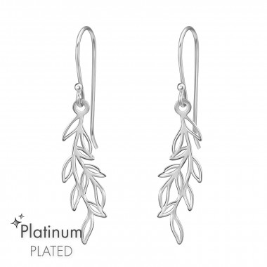 Laser Cut Leaf - 925 Sterling Silver Simple Earrings SD47452