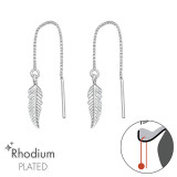 Feather - 925 Sterling Silver Simple Earrings SD47453