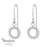 Sun - 925 Sterling Silver Simple Earrings SD47454