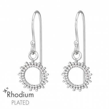 Sun - 925 Sterling Silver Simple Earrings SD47454