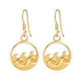 Wave - 925 Sterling Silver Simple Earrings SD48543