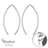 Wire - 925 Sterling Silver Simple Earrings SD48547