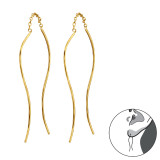 Wire - 925 Sterling Silver Simple Earrings SD48549