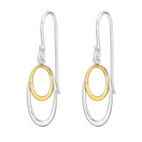 Oval - 925 Sterling Silver Simple Earrings SD49709