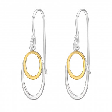 Oval - 925 Sterling Silver Simple Earrings SD49709
