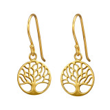12mm Tree Of Life - 925 Sterling Silver Simple Earrings SD49740