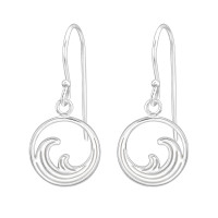 12mm Wave - 925 Sterling Silver Simple Earrings SD50318 12mm Wave - 925 Sterling Silver Simple Earrings SD50318