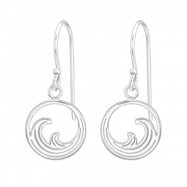 12mm Wave - 925 Sterling Silver Simple Earrings SD50318