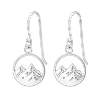 12mm Mountain - 925 Sterling Silver Simple Earrings SD50320 12mm Mountain - 925 Sterling Silver Simple Earrings SD50320