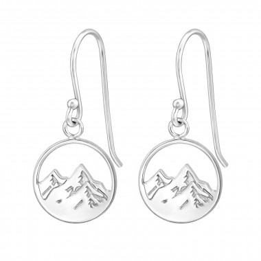 12mm Mountain - 925 Sterling Silver Simple Earrings SD50320