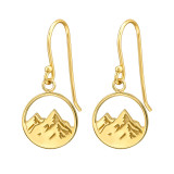 12mm Mountain - 925 Sterling Silver Simple Earrings SD50321 12mm Mountain - 925 Sterling Silver Simple Earrings SD50321