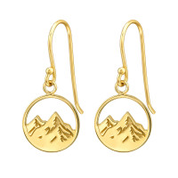 12mm Mountain - 925 Sterling Silver Simple Earrings SD50321 12mm Mountain - 925 Sterling Silver Simple Earrings SD50321