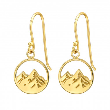 12mm Mountain - 925 Sterling Silver Simple Earrings SD50321