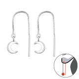 Crescent Moon - 925 Sterling Silver Simple Earrings SD50401