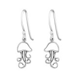 Jellyfish - 925 Sterling Silver Simple Earrings SD50653