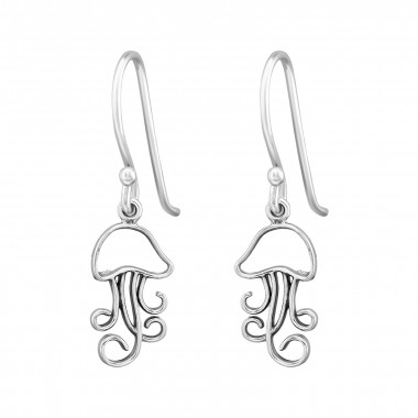 Jellyfish - 925 Sterling Silver Simple Earrings SD50653