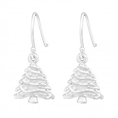 Xmas tree - 925 Sterling Silver Simple Earrings SD8287