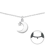 Moon And Star - 925 Sterling Silver Chokers SD34702