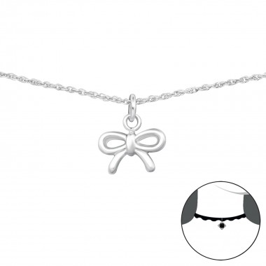 Bow - 925 Sterling Silver Chokers SD35105