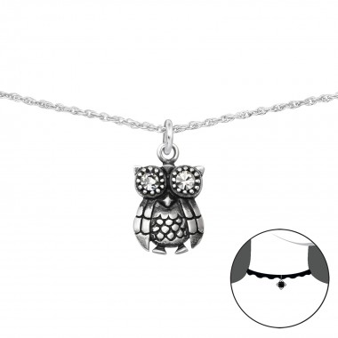 Owl - 925 Sterling Silver Chokers SD36055