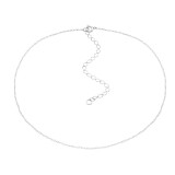 Silver Choker 38cm Cable Chain With 8cm Extension Included - 925 Sterling Silver Chokers SD37382
