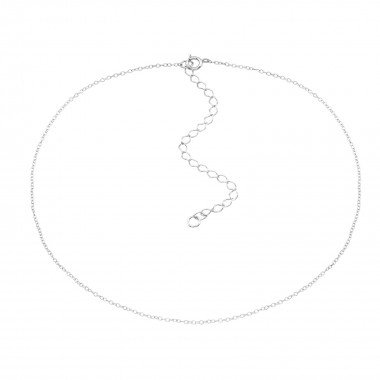 Silver Choker 38cm Cable Chain With 8cm Extension Included - 925 Sterling Silver Chokers SD37382