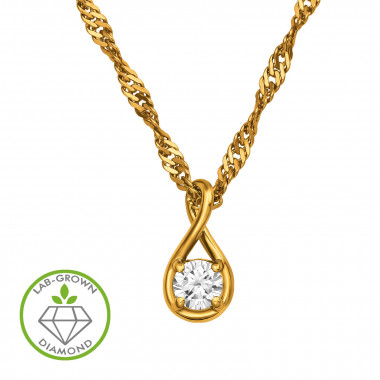 Twisted Infinity Pendant Bail Gold Plated - 925 Sterling Silver Diamond Necklaces SD51358