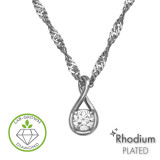 Twisted Infinity Pendant Bail Rhodium Plated - 925 Sterling Silver Diamond Necklaces SD51359