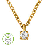 3mm Rectangular Pendant Gold Plated - 925 Sterling Silver Diamond Necklaces SD51360