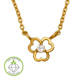 Openwork Three Heart Gold Plated - 925 Sterling Silver Diamond Necklaces SD51527