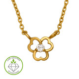 Openwork Three Heart Gold Plated - 925 Sterling Silver Diamond Necklaces SD51527