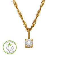 3mm Round 4-Prong Pendant Gold Plated - 925 Sterling Silver Diamond Necklaces SD51530 3mm Round 4-Prong Pendant Gold Plated - 925 Sterling Silver Diamond Necklaces SD51530