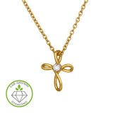 Twisted Infinity Cross Pendant Gold Plated - 925 Sterling Silver Diamond Necklaces SD51729