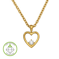 Open-Heart Pendant Gold Plated - 925 Sterling Silver Diamond Necklaces SD51731 Open-Heart Pendant Gold Plated - 925 Sterling Silver Diamond Necklaces SD51731