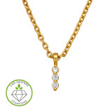 Three-Stone Drop - 925 Sterling Silver Diamond Necklaces SD51737