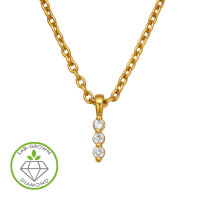 Three-Stone Drop - 925 Sterling Silver Diamond Necklaces SD51737 Three-Stone Drop - 925 Sterling Silver Diamond Necklaces SD51737