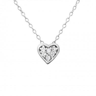 Heart - 925 Sterling Silver Necklaces with Stones SD18530