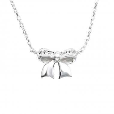 Rose bow - 925 Sterling Silver Necklaces with Stones SD19132