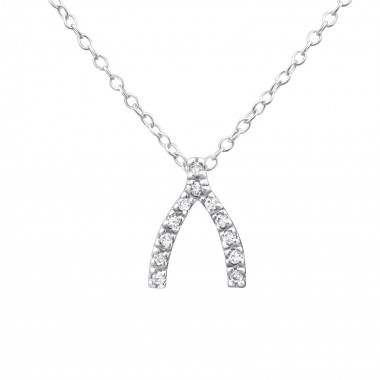 Wishbone - 925 Sterling Silver Necklaces with Stones SD19299