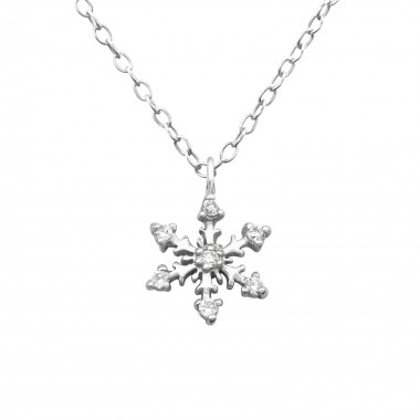 Snowflake - 925 Sterling Silver Necklaces with Stones SD19680