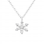 Snowflake - 925 Sterling Silver Necklaces with Stones SD19680 Snowflake - 925 Sterling Silver Necklaces with Stones SD19680