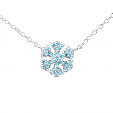 Snowflake - 925 Sterling Silver Necklaces with Stones SD22059